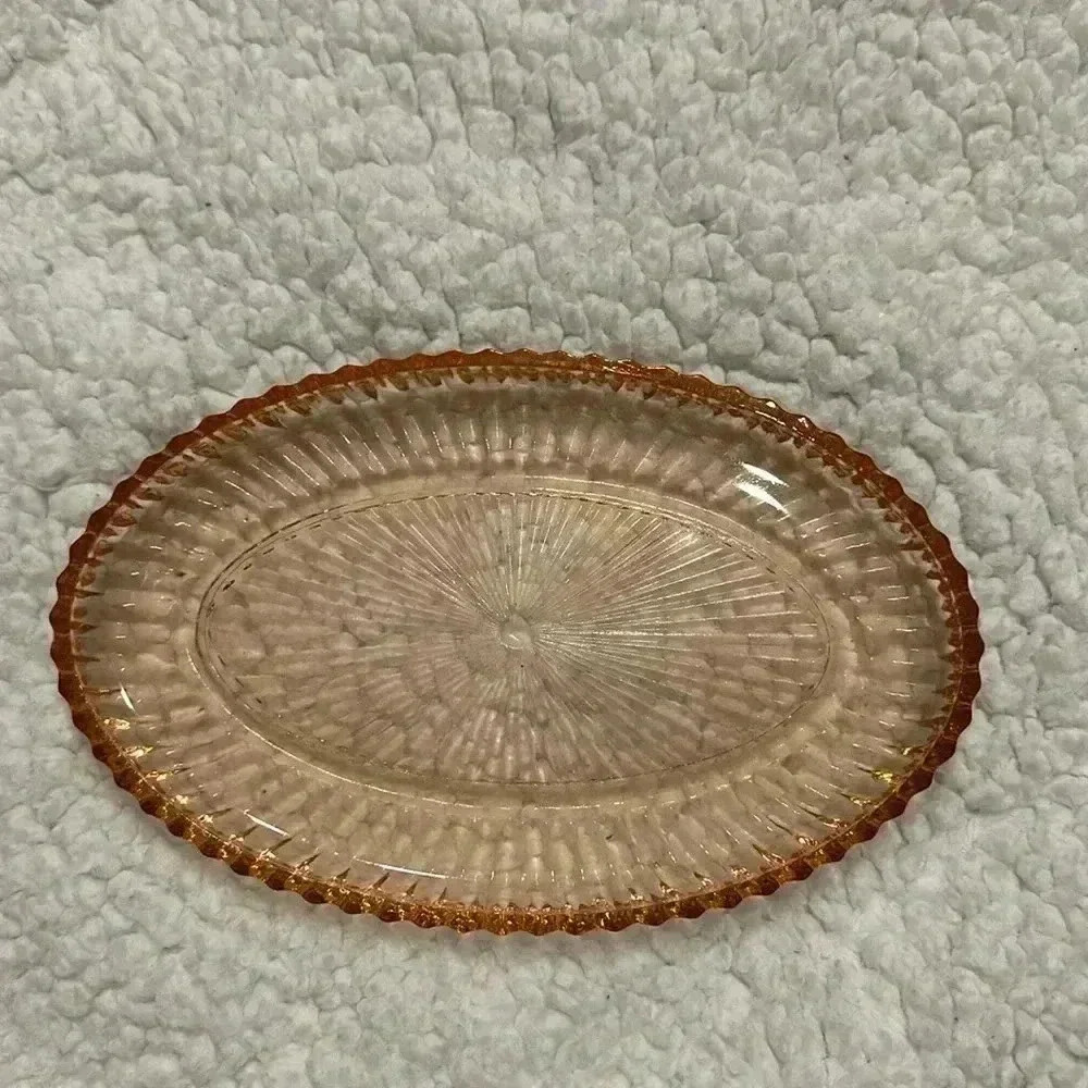 Peach special occa oval tray Indiana glass‎